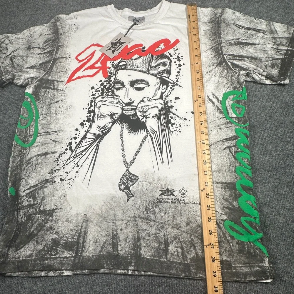 BARRIERS X 2PAC SHAKUR‎ White T Shirt Size XXL